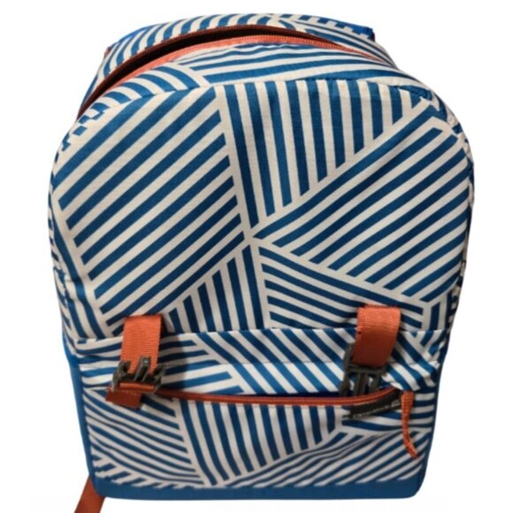 CleverMade Insulated 18 Can Leakproof Blue Stripe Cooler Backpack  - NWT - Picture 6 of 11